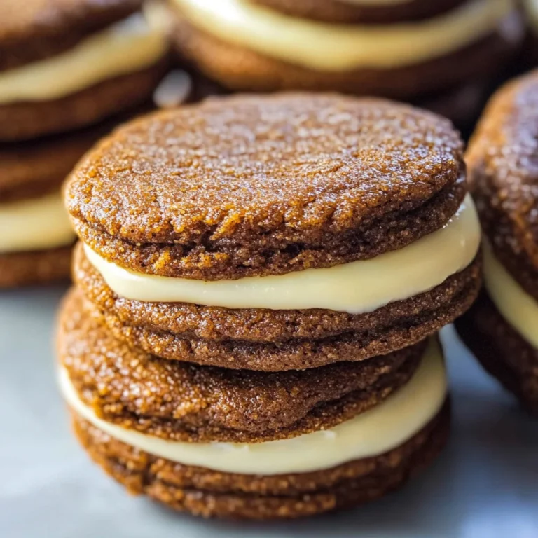 Ginger Molasses Sandwich Cookies with Eggnog Frostings