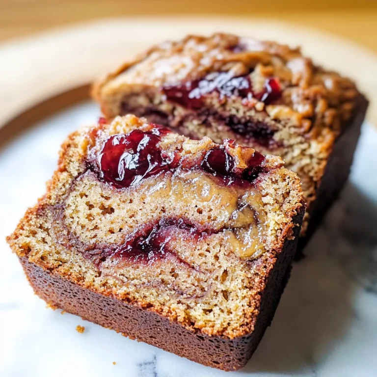 Peanut Butter & Jelly Banana Bread Recipe