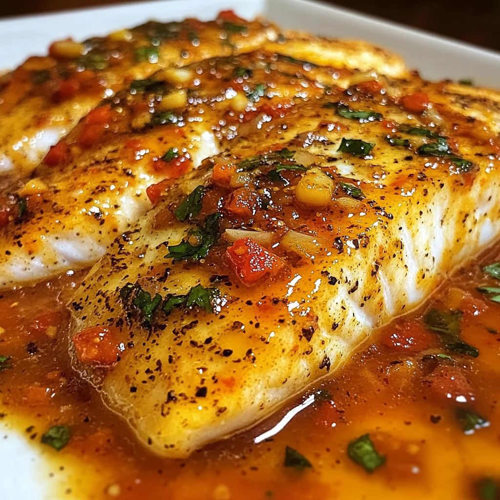 Tilapia in Roasted Pepper Sauce