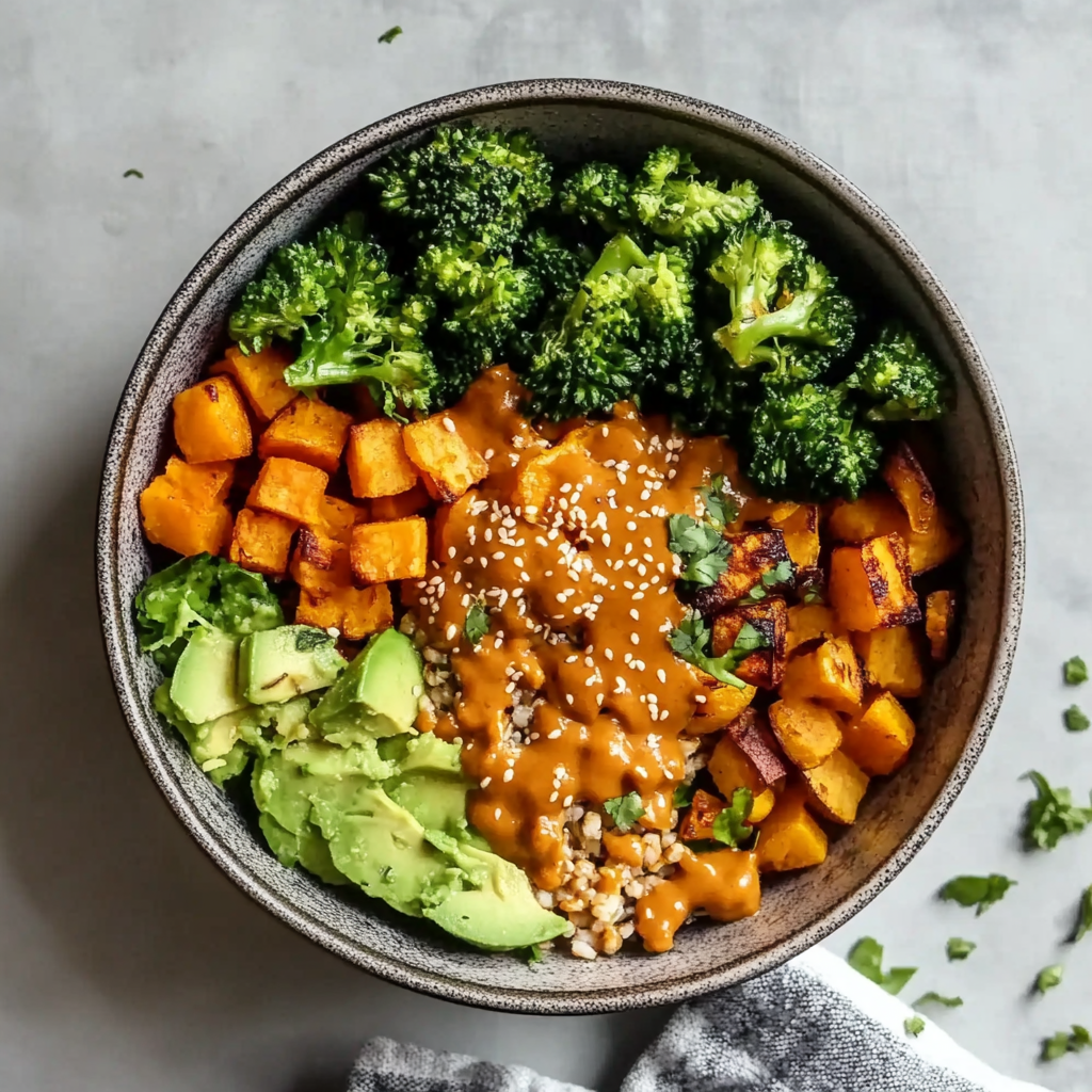 Thai Peanut Sweet Potato Buddha Bowl