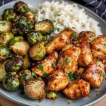 Air Fryer Sweet Chili Chicken and Brussels Sprouts