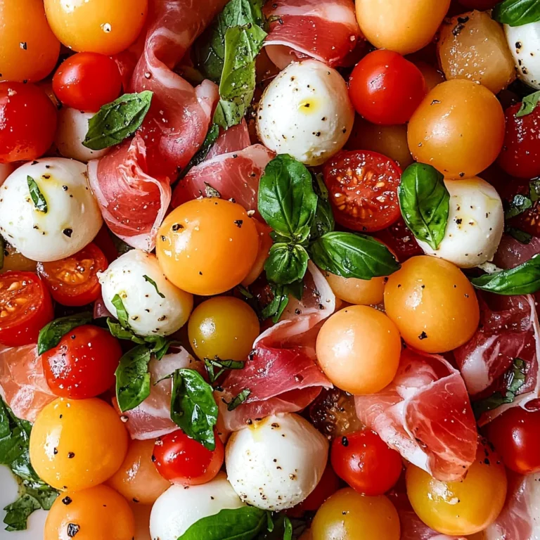 Caprese Melon Salad with Prosciutto and Mozzarella