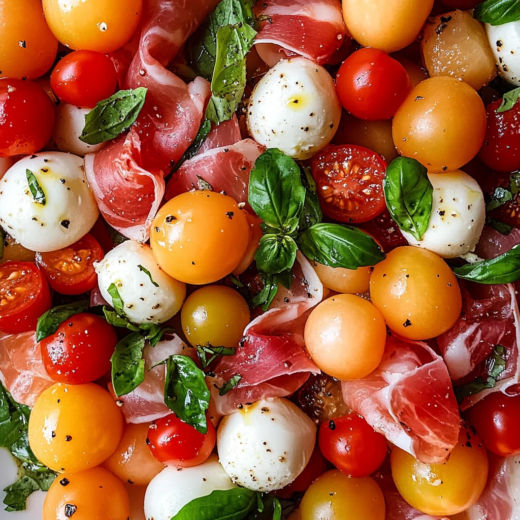 Caprese Melon Salad with Prosciutto and Mozzarella