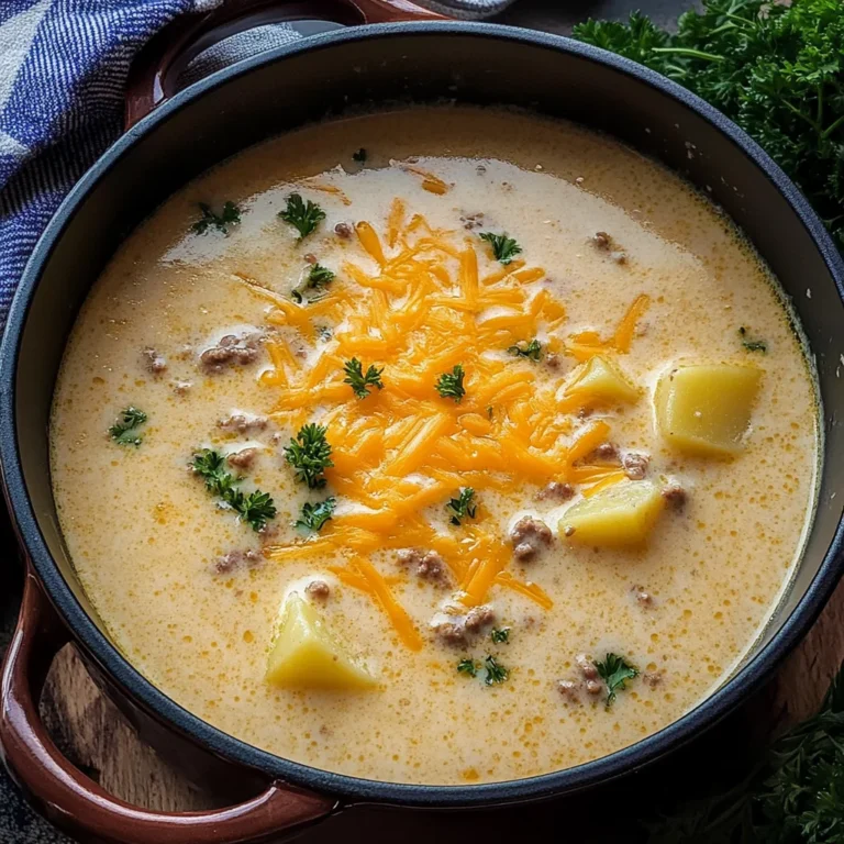 Cheesy Beef and Potato Soup