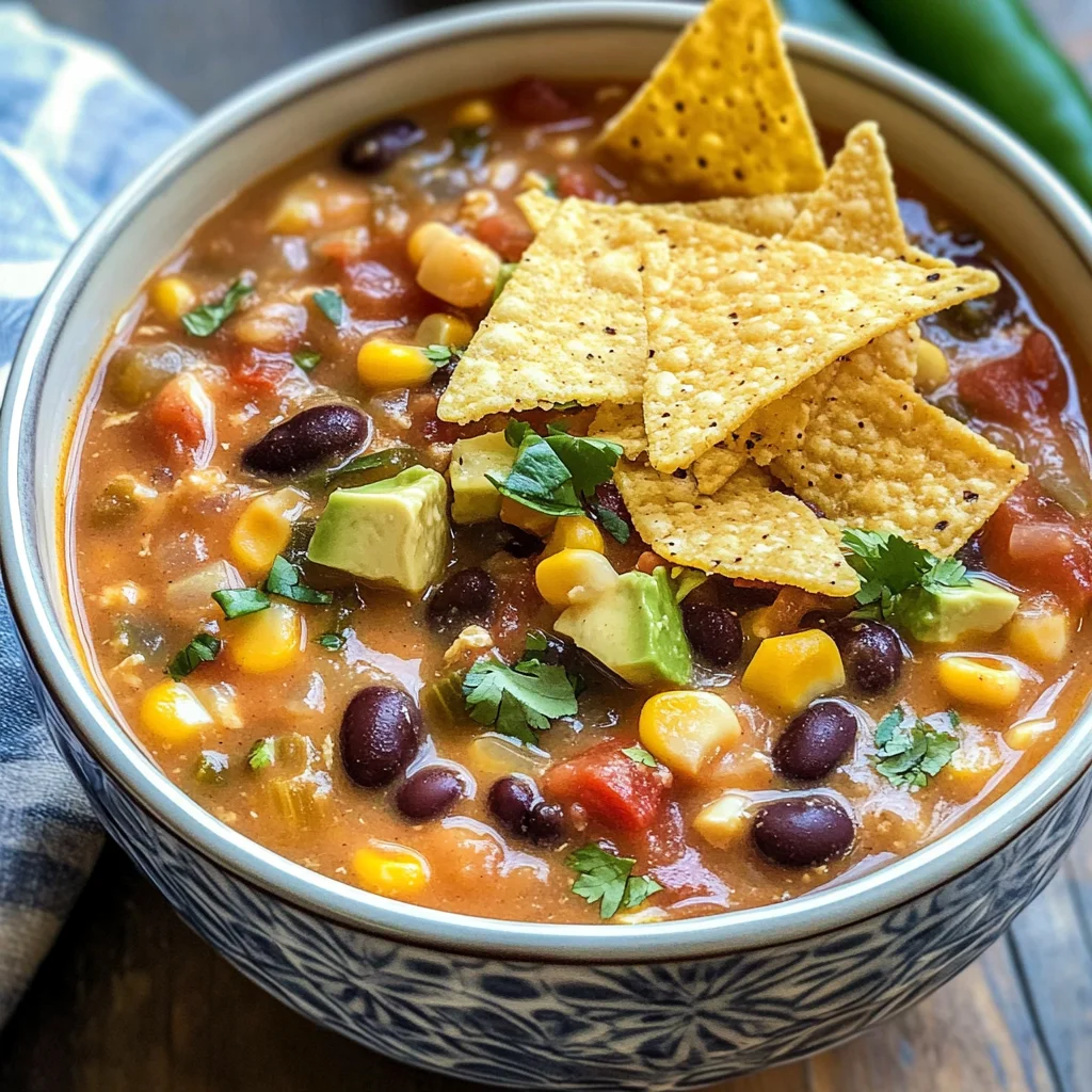 Crockpot Vegetarian Tortilla Soup