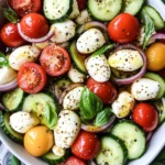 Fresh Cucumber Caprese Salad