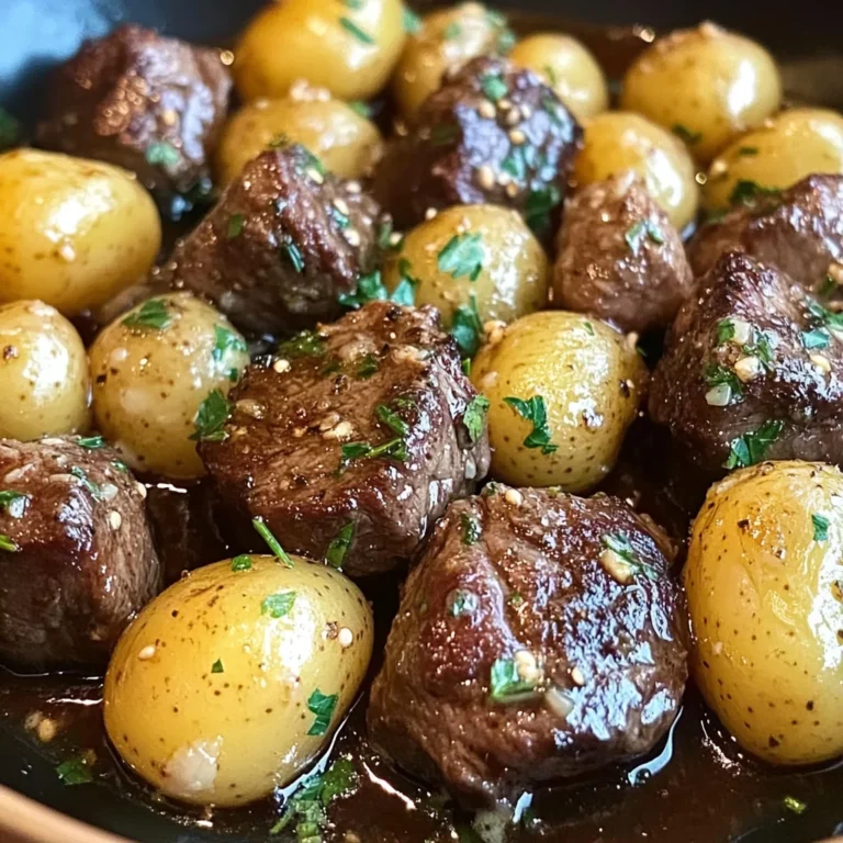 Garlic Butter Beef Bites with Potatoes