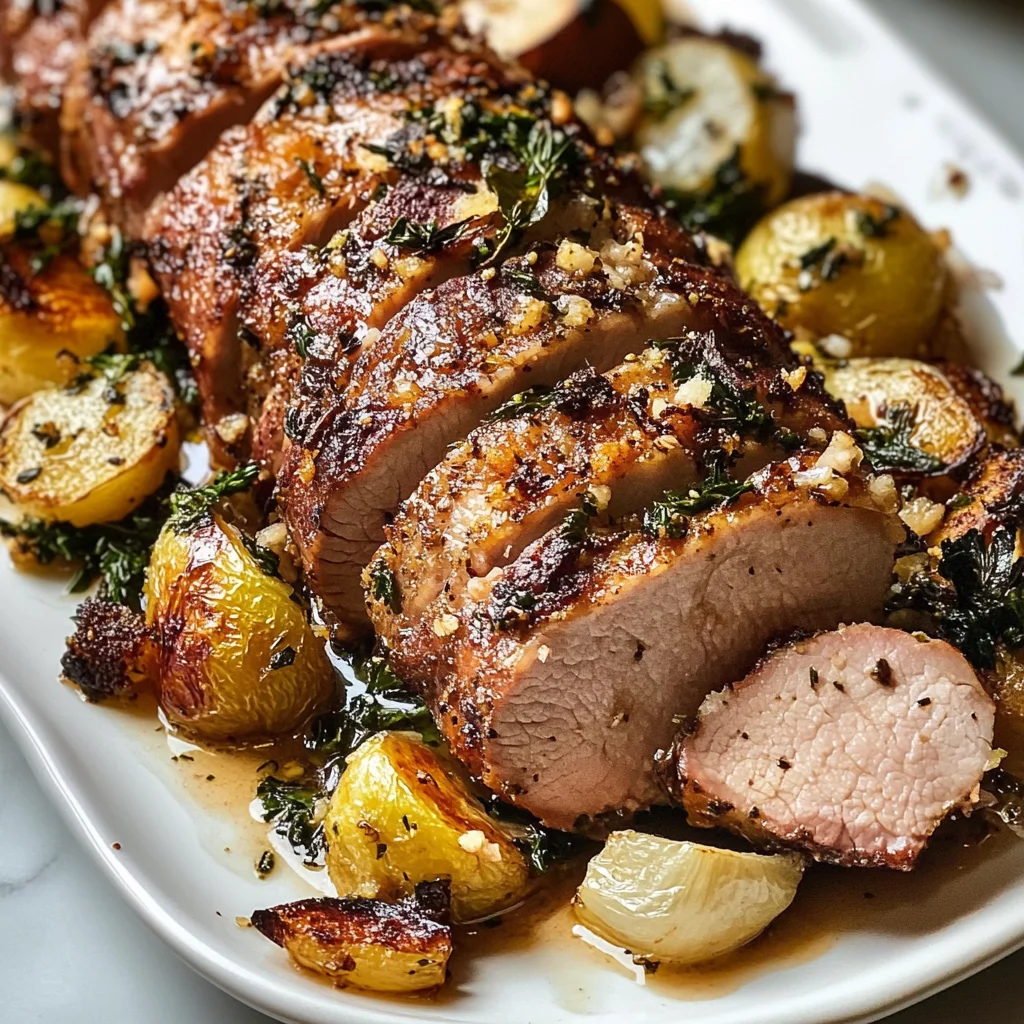 Garlic Herb Roasted Pork Tenderloin