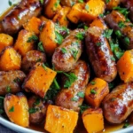Sausage and Sweet Potatoes with Honey Garlic Sauce