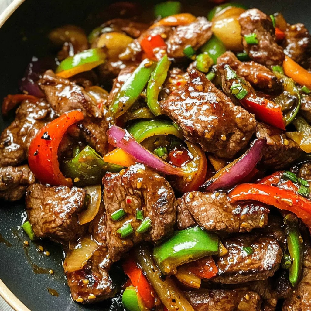 Sizzling Chinese Pepper Steak with Onions