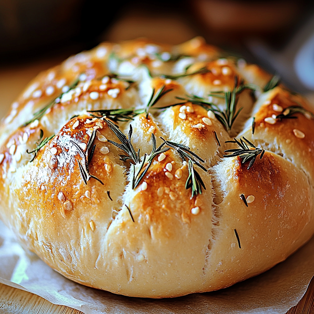 Easy Roasted Garlic Rosemary Artisan Bread – The Best Homemade Loaf