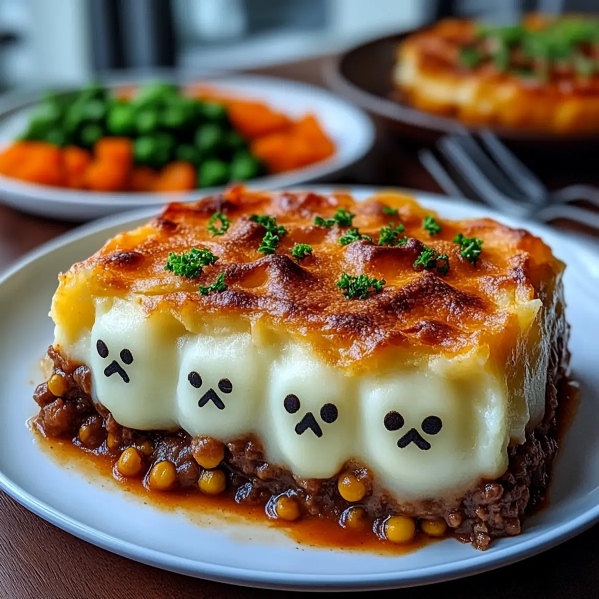Spooky Ghost Shepherd's Pie