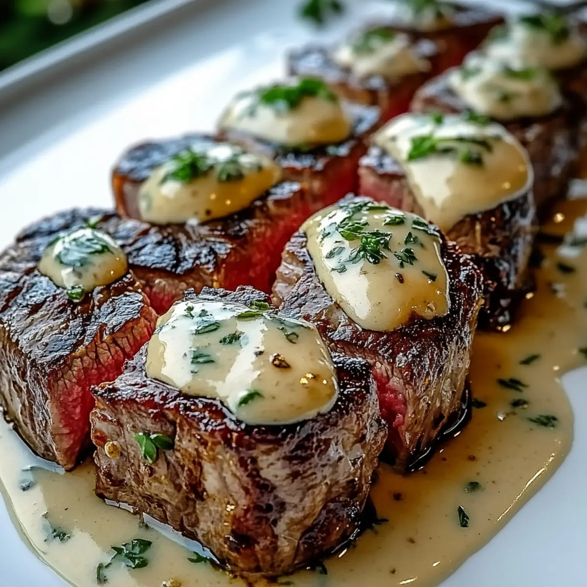 Juicy Steak with Garlic Cream Sauce