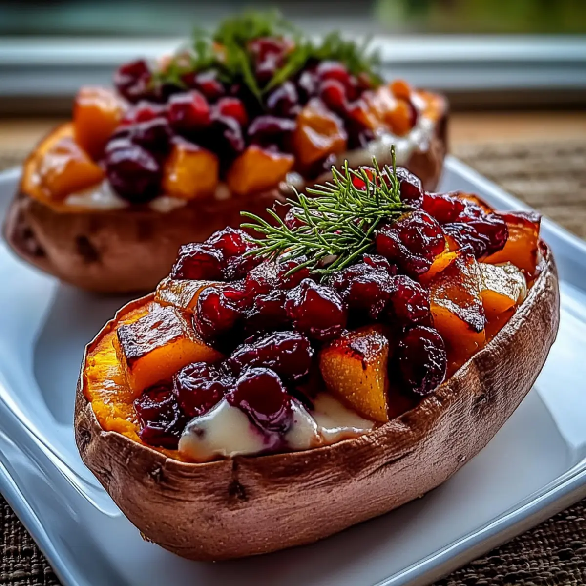 Cranberry Apple Twice-Baked Sweet Potatoes