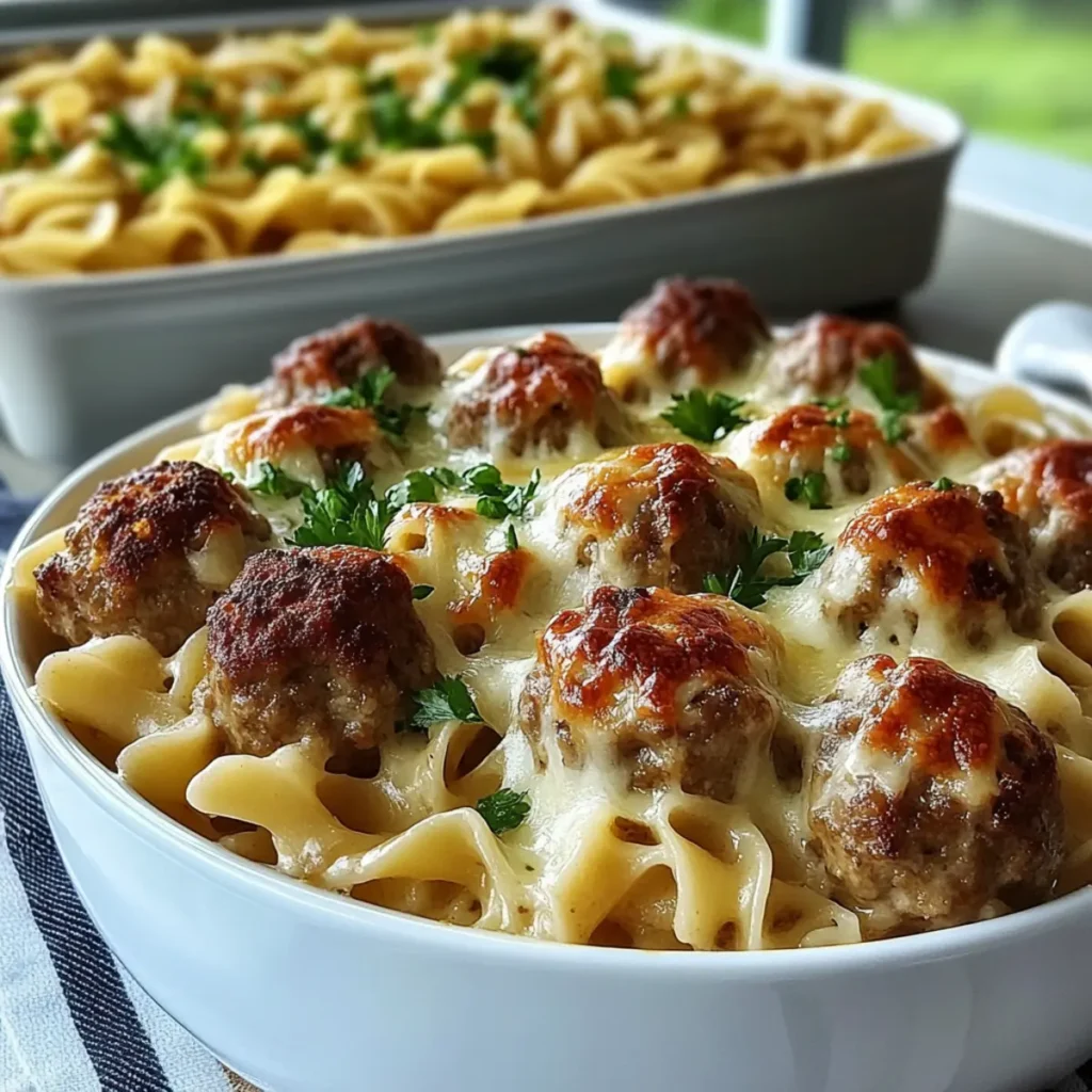 Swedish Meatball Noodle Bake