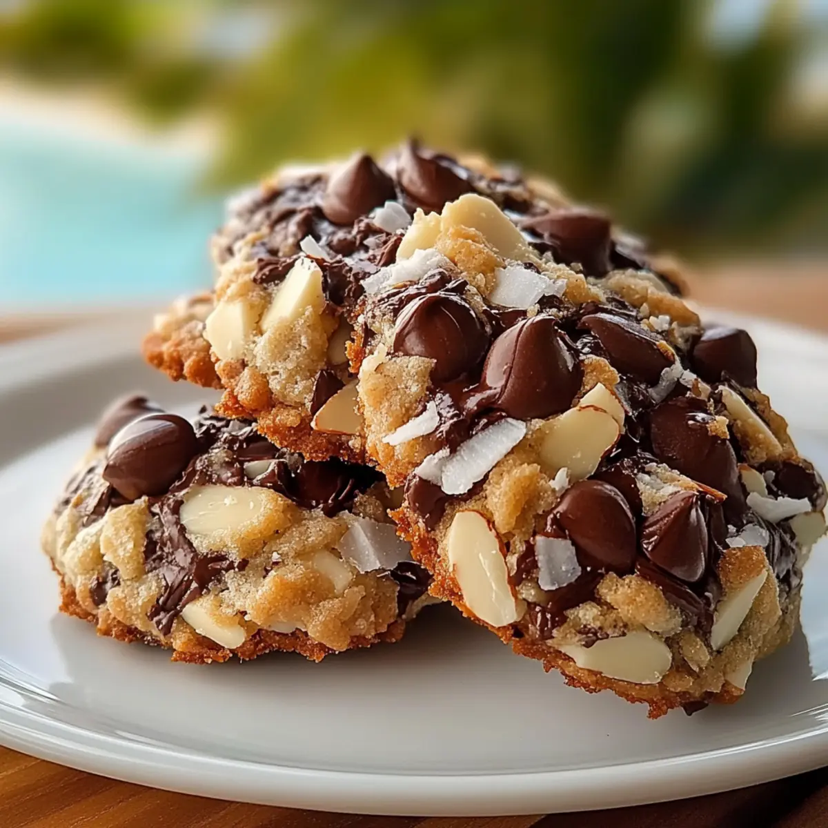 Chocolate Coconut Cookies with Almonds