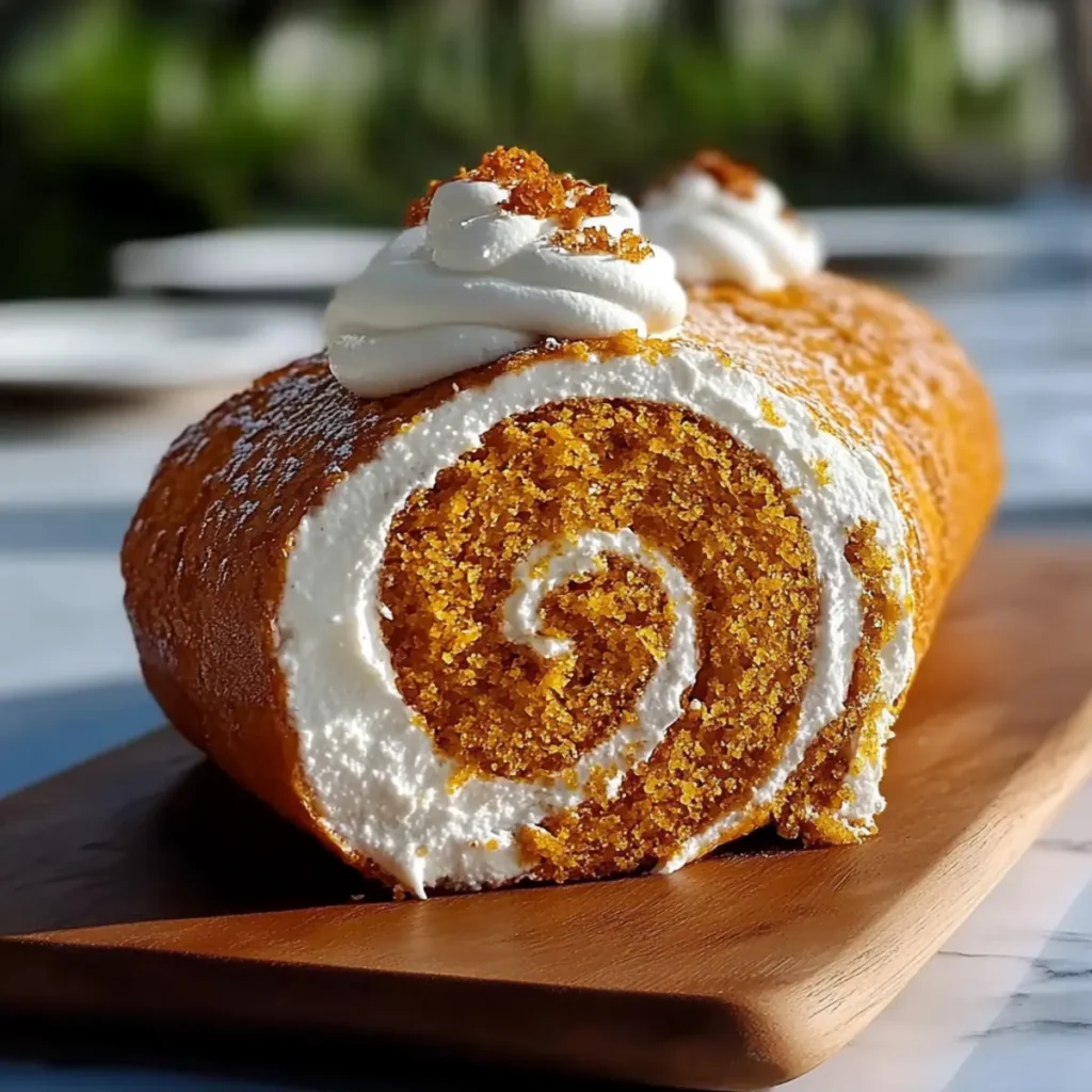 Classic Pumpkin Roll with Creamy Filling