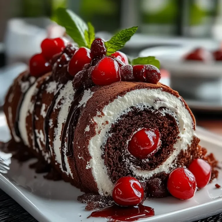 Elegant Black Forest Cake Roll