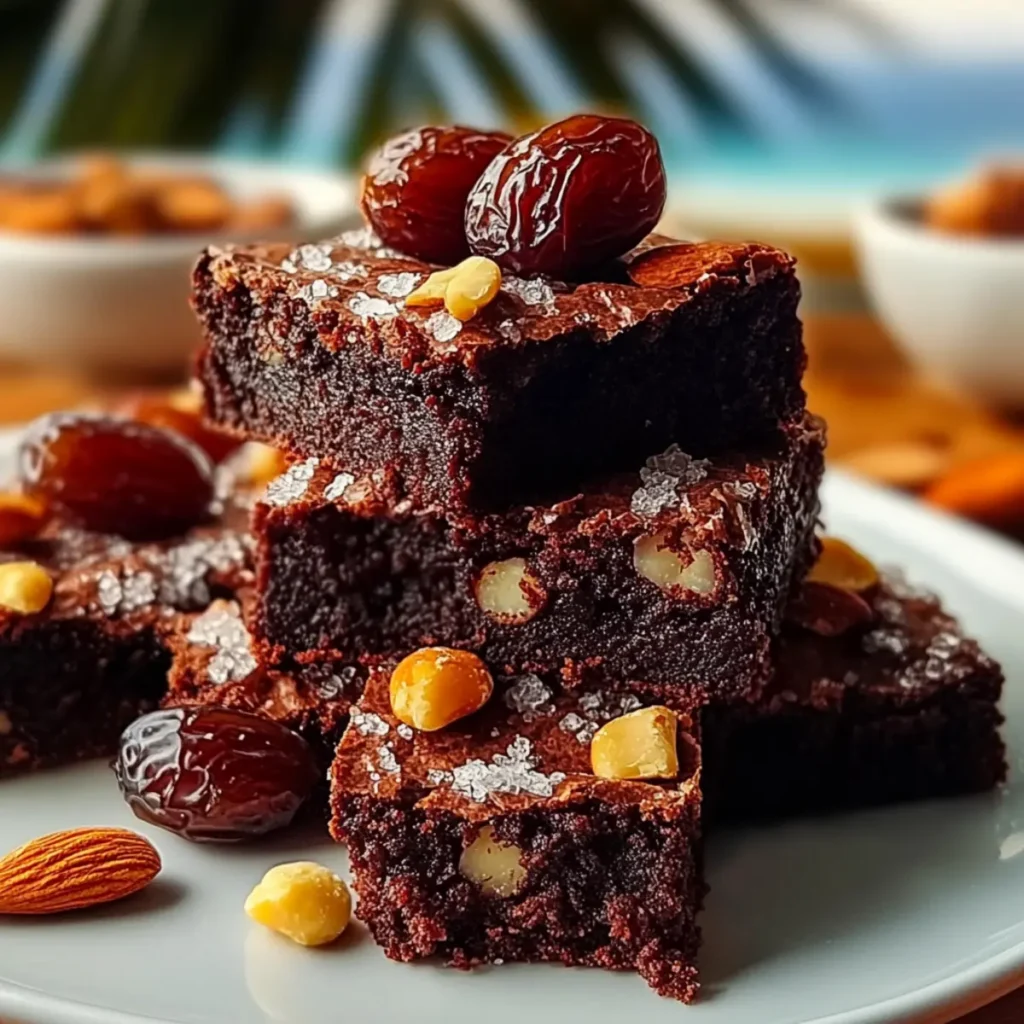 Vegan No-Bake Brownies with Dates & Nuts