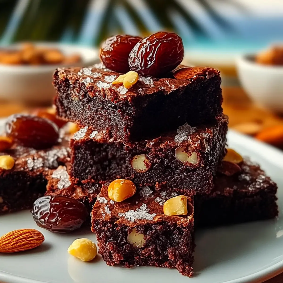 Vegan No-Bake Brownies with Dates & Nuts