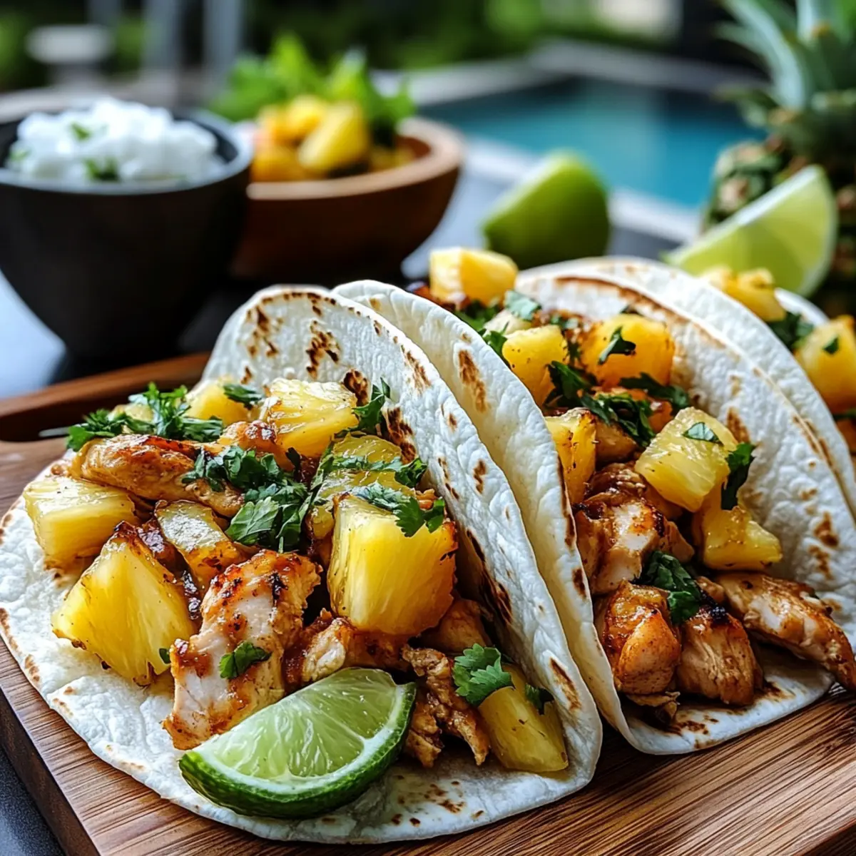 One Pan Chicken and Pineapple Tacos