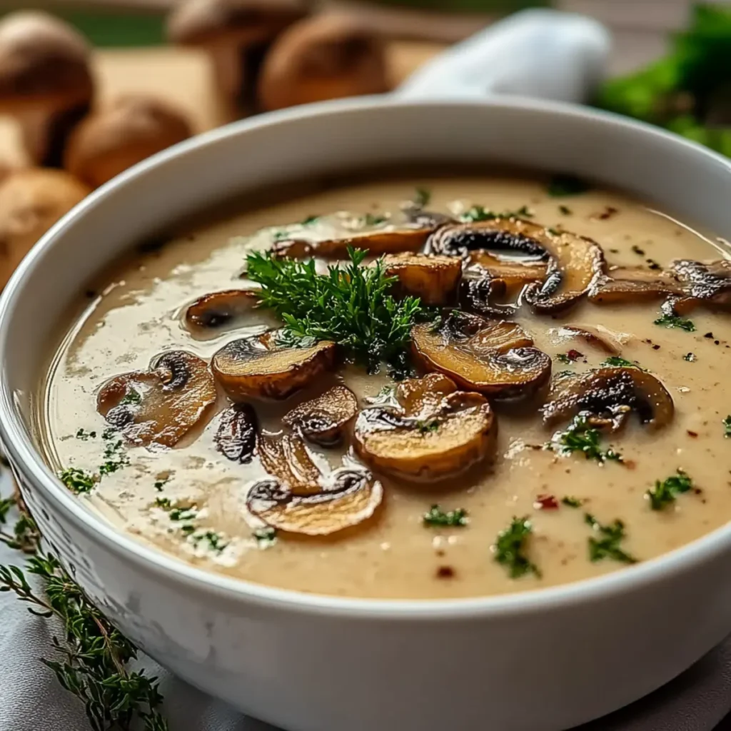 Slow Cooker Creamy Mushroom Soup