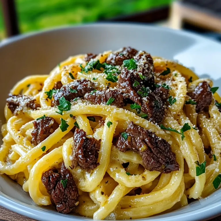 Garlic Butter Beef Pasta