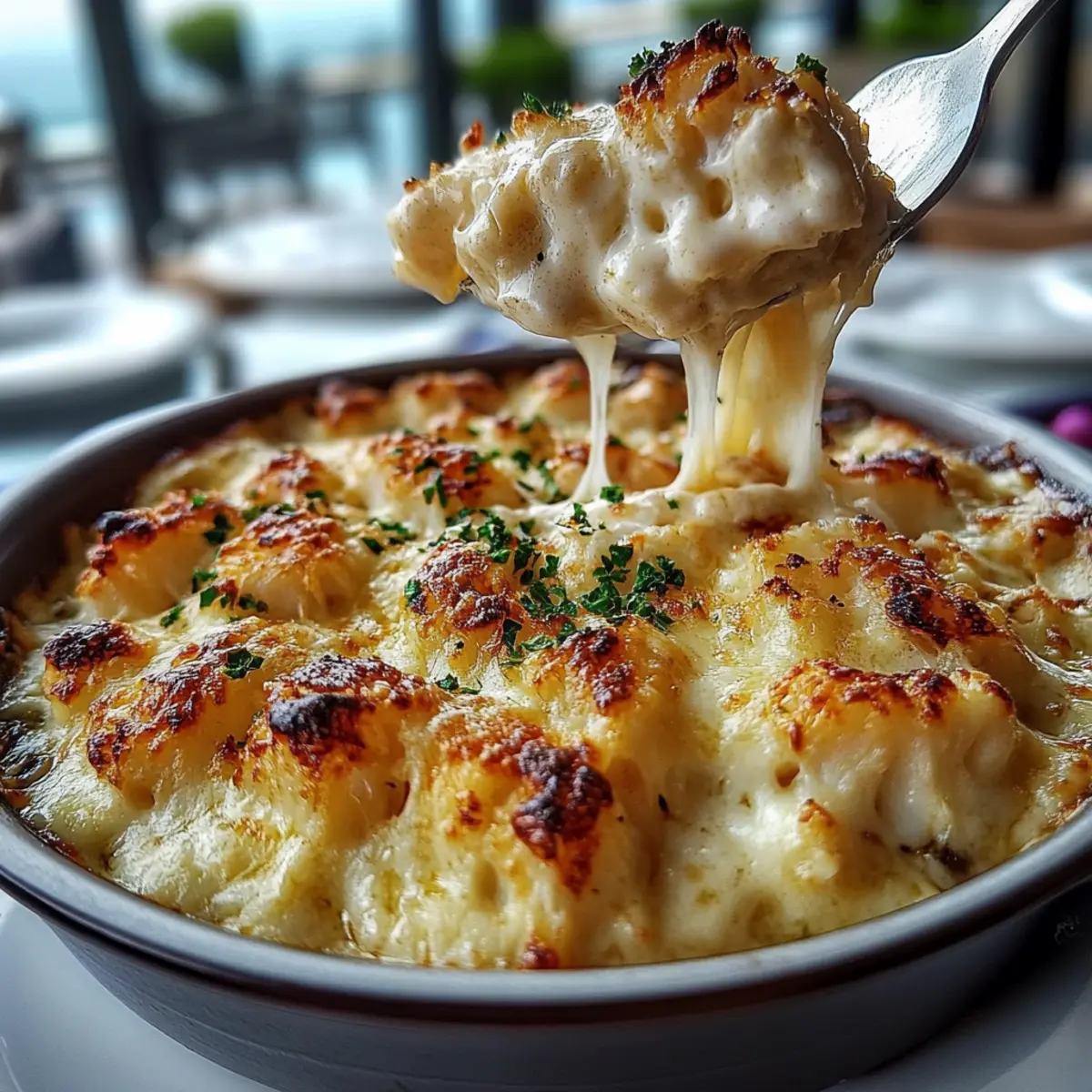 Cheesy Jumbo Lump Crab Au Gratin