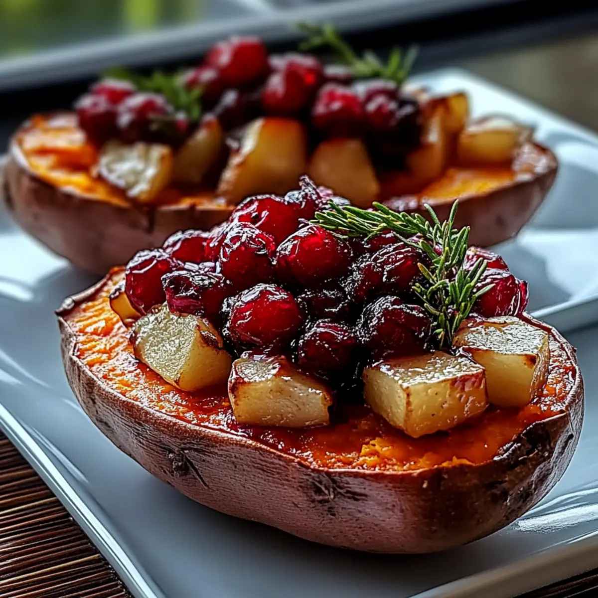 Cranberry Apple Twice-Baked Sweet Potatoes