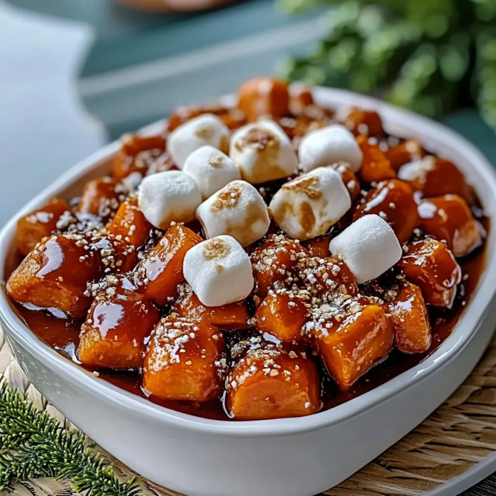 Glazed Candied Sweet Potatoes With Marshmallows