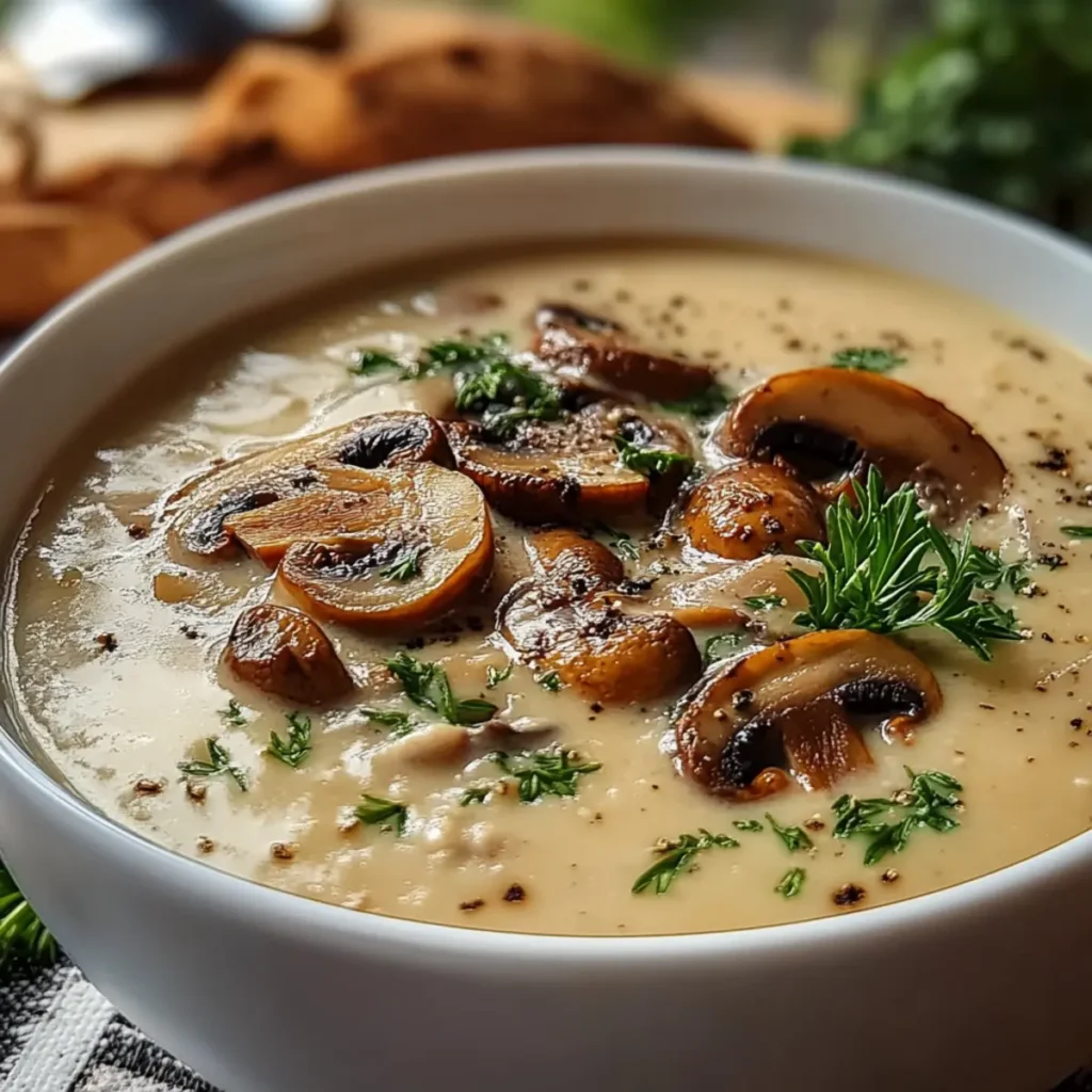 Slow Cooker Creamy Mushroom Soup