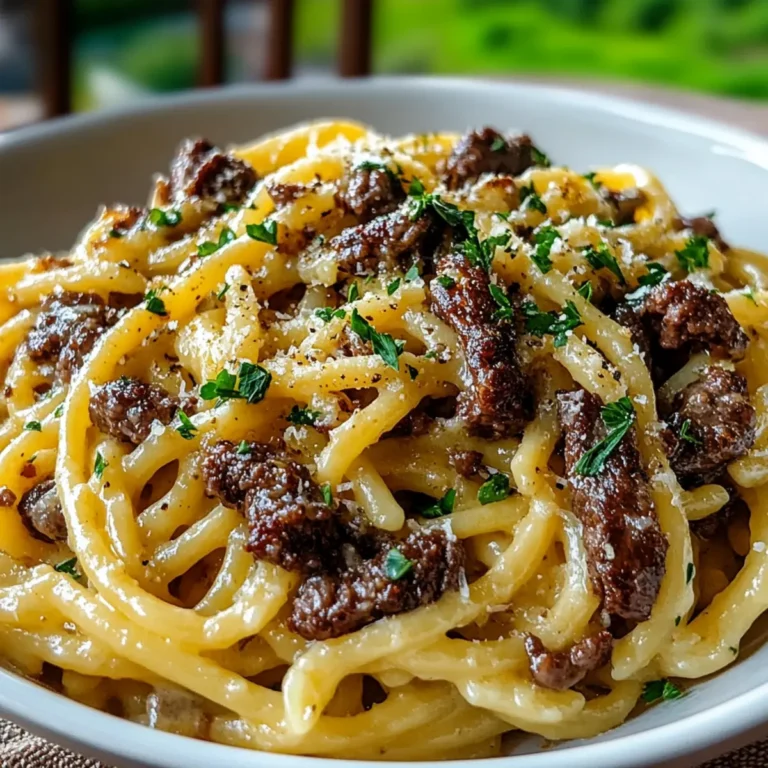 Garlic Butter Beef Pasta