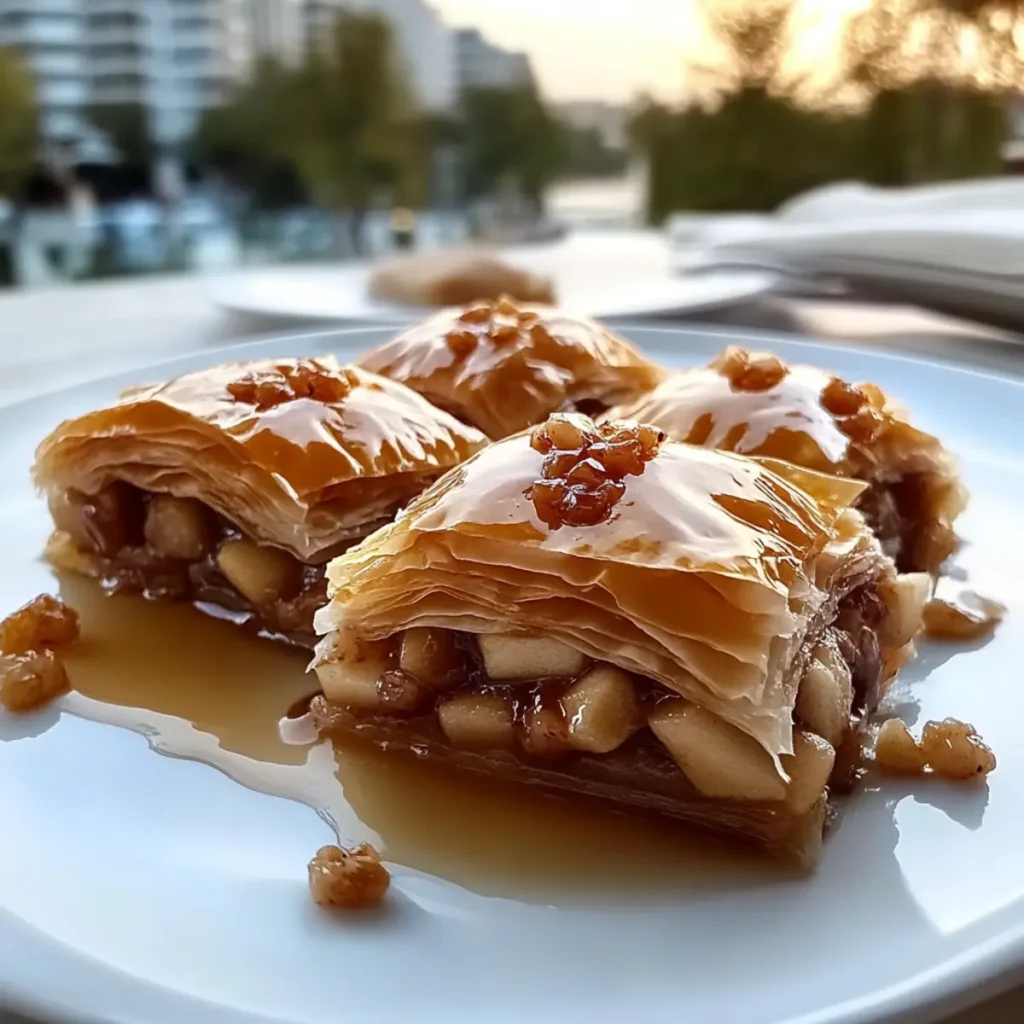 Apple Pie Baklava with Maple Syrup