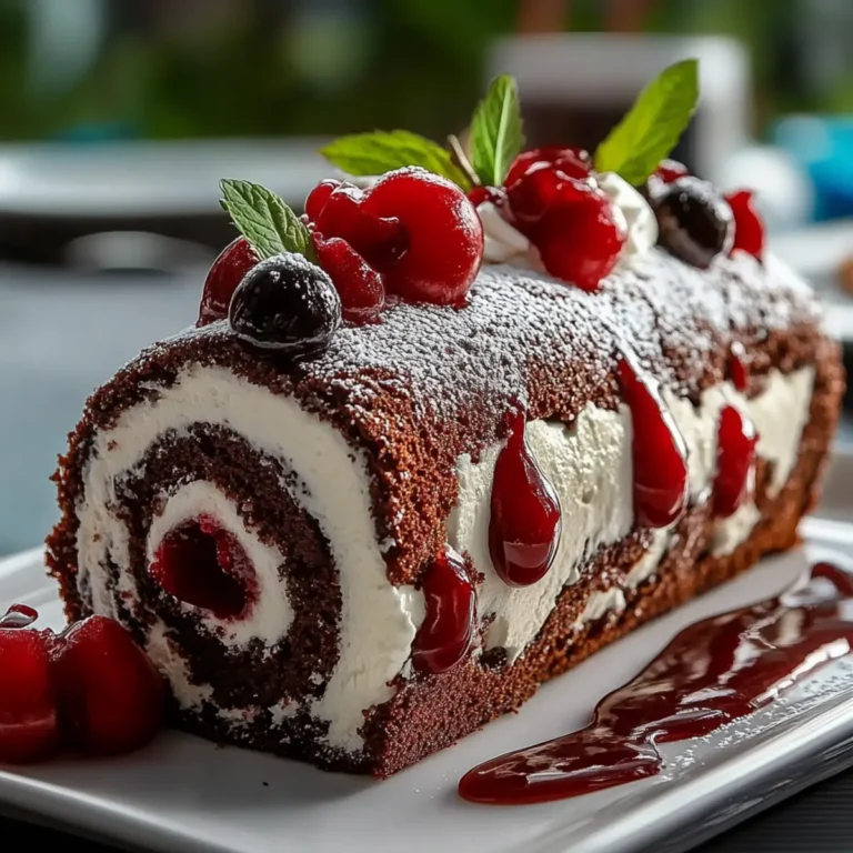 Elegant Black Forest Cake Roll