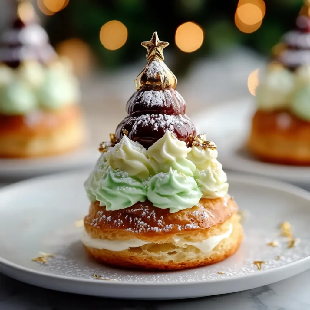 Christmas Tree Cream Puffs