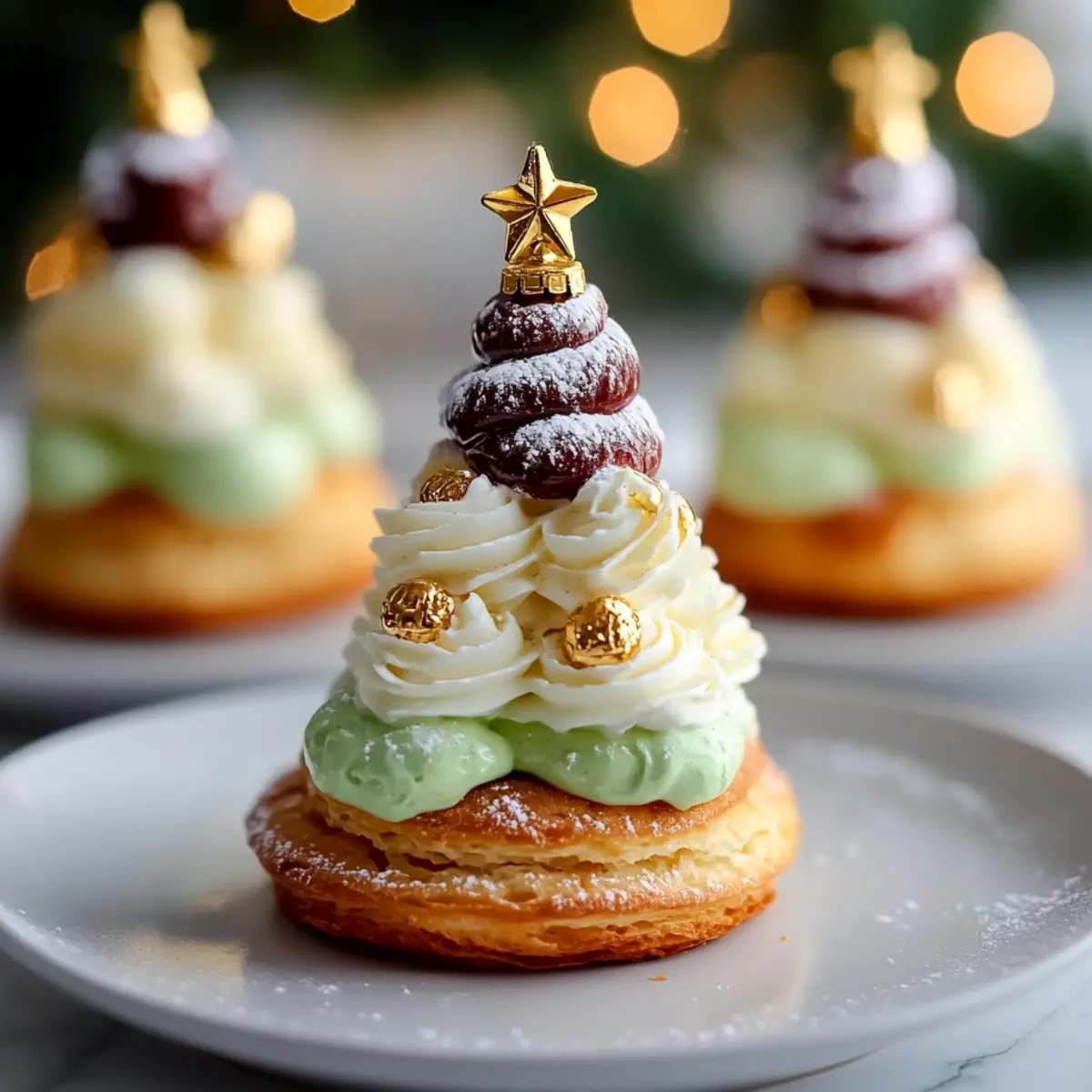 Christmas Tree Cream Puffs