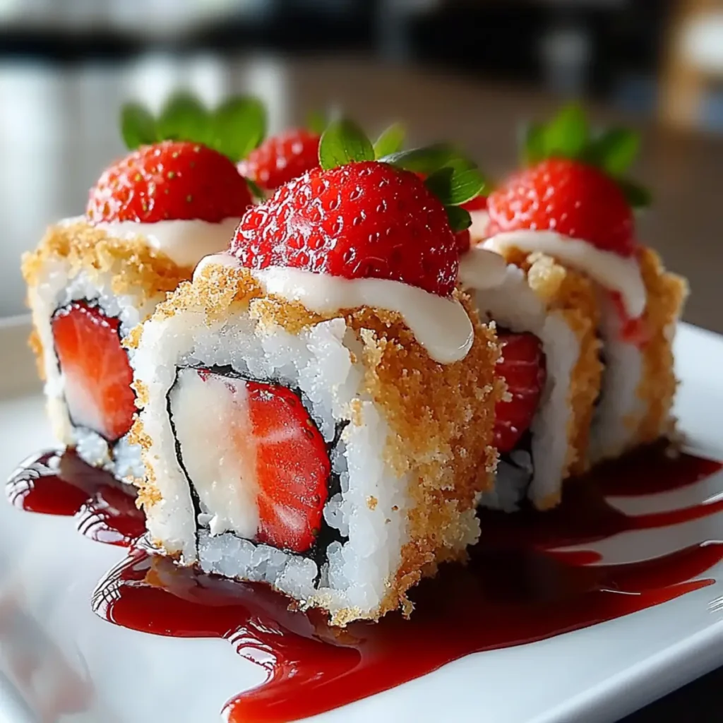 Strawberry Shortcake Cheesecake Sushi Rolls