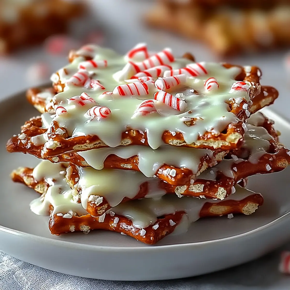 Easy White Chocolate Peppermint Pretzel Crisps