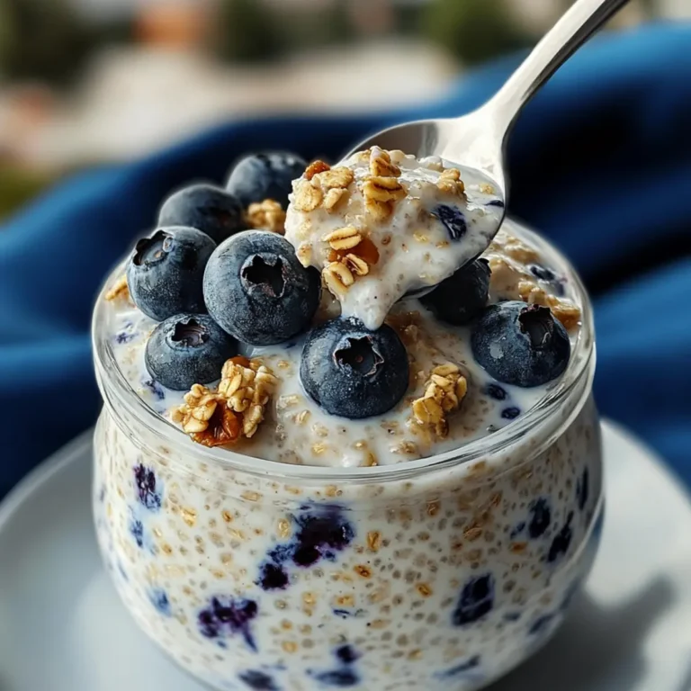 Blueberry Overnight Oats With Yogurt