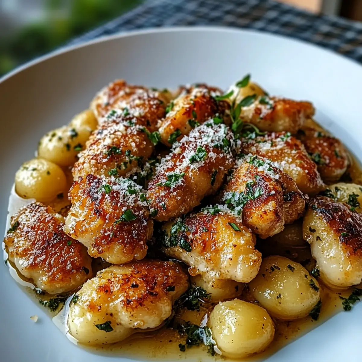 Crispy Garlic Chicken & Gnocchi