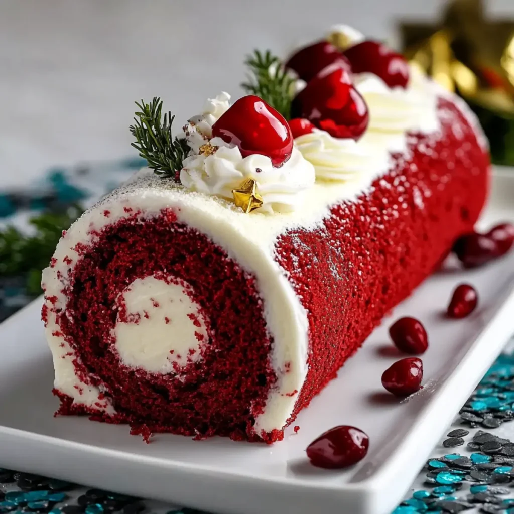 Christmas Red Velvet Cake Roll