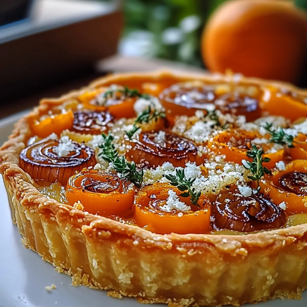 Caramelized Onion Butternut Squash Tart