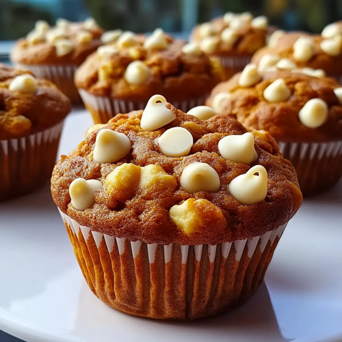 Moist Pumpkin White Chocolate Chip Muffins