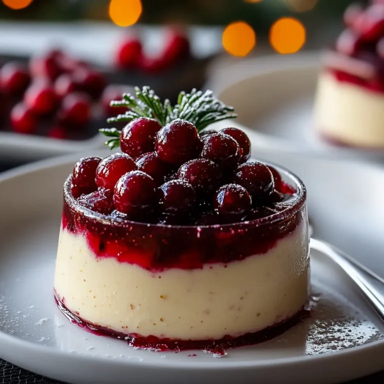 Eggnog Panna Cotta With Spiked Cranberry Sauce