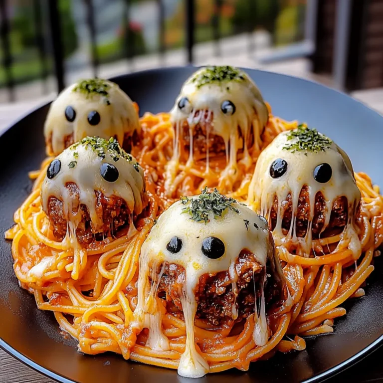 Spooky Spaghetti & Cheesy Monster Meatballs