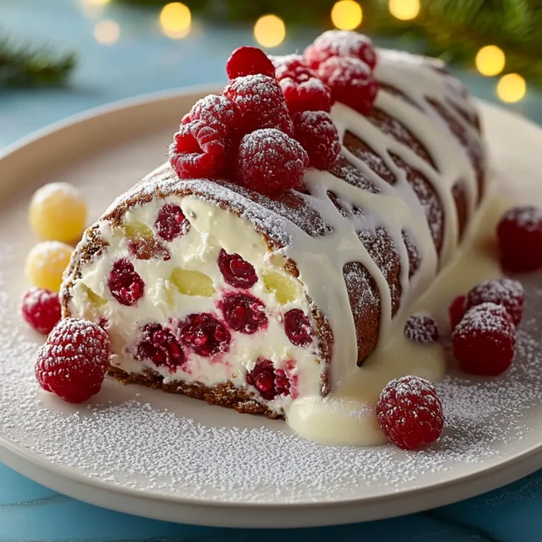 White Chocolate Raspberry Yule Log