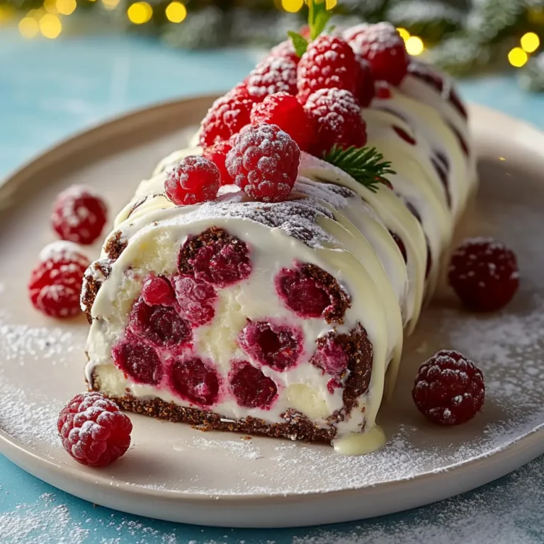 White Chocolate Raspberry Yule Log