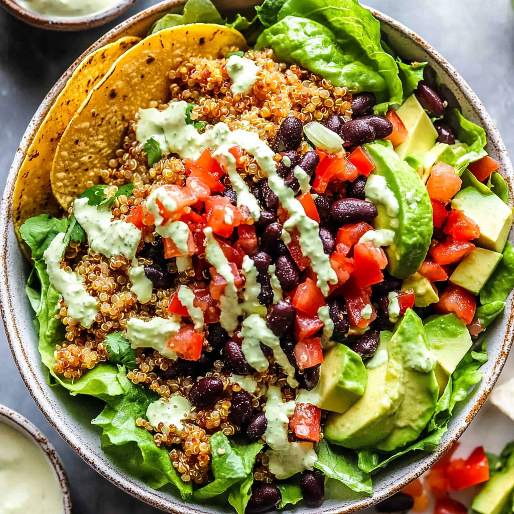 Quick & Delicious 30 Minute Loaded Quinoa Taco Salad