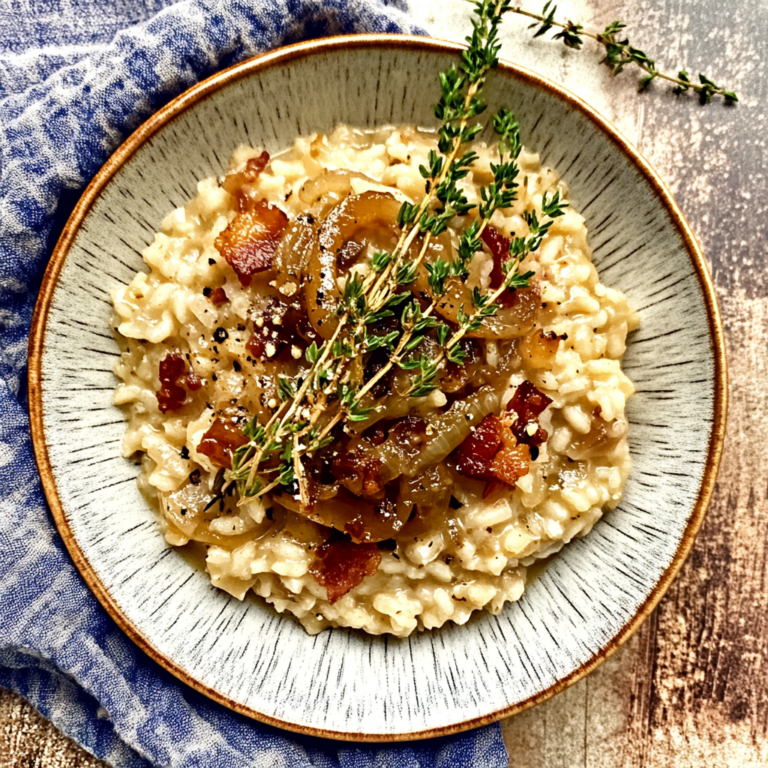 Irresistible Caramelized Onion, Bacon, and Parmesan Risotto
