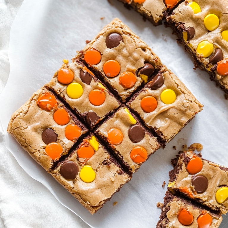 Irresistible Chewy REESE’S PIECES Peanut Butter Brownies